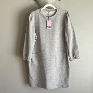 Smash + Tess Parker Mini Dress Heather Grey Lurex, Size Large